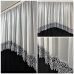 Valge Vuaal ja Hall Pitsiga Kardin