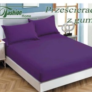 Kummiga Lilla Puuvillane Voodilina