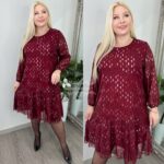 Naiste Kaunis ja Sädelev Bordoo Kleit