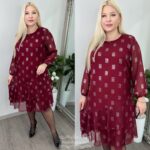 Naiste Kaunis ja Sädelev Bordoo Kleit