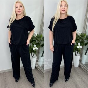 Naiste Kaunis ja Sädelev Must Jumpsuit