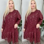 Naiste Kaunis ja Sädelev Bordoo Kleit