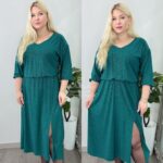 Naiste Kaunis ja Sädelev Roheline Kleit