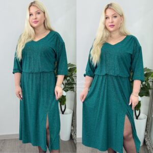 Naiste Kaunis ja Sädelev Roheline Kleit