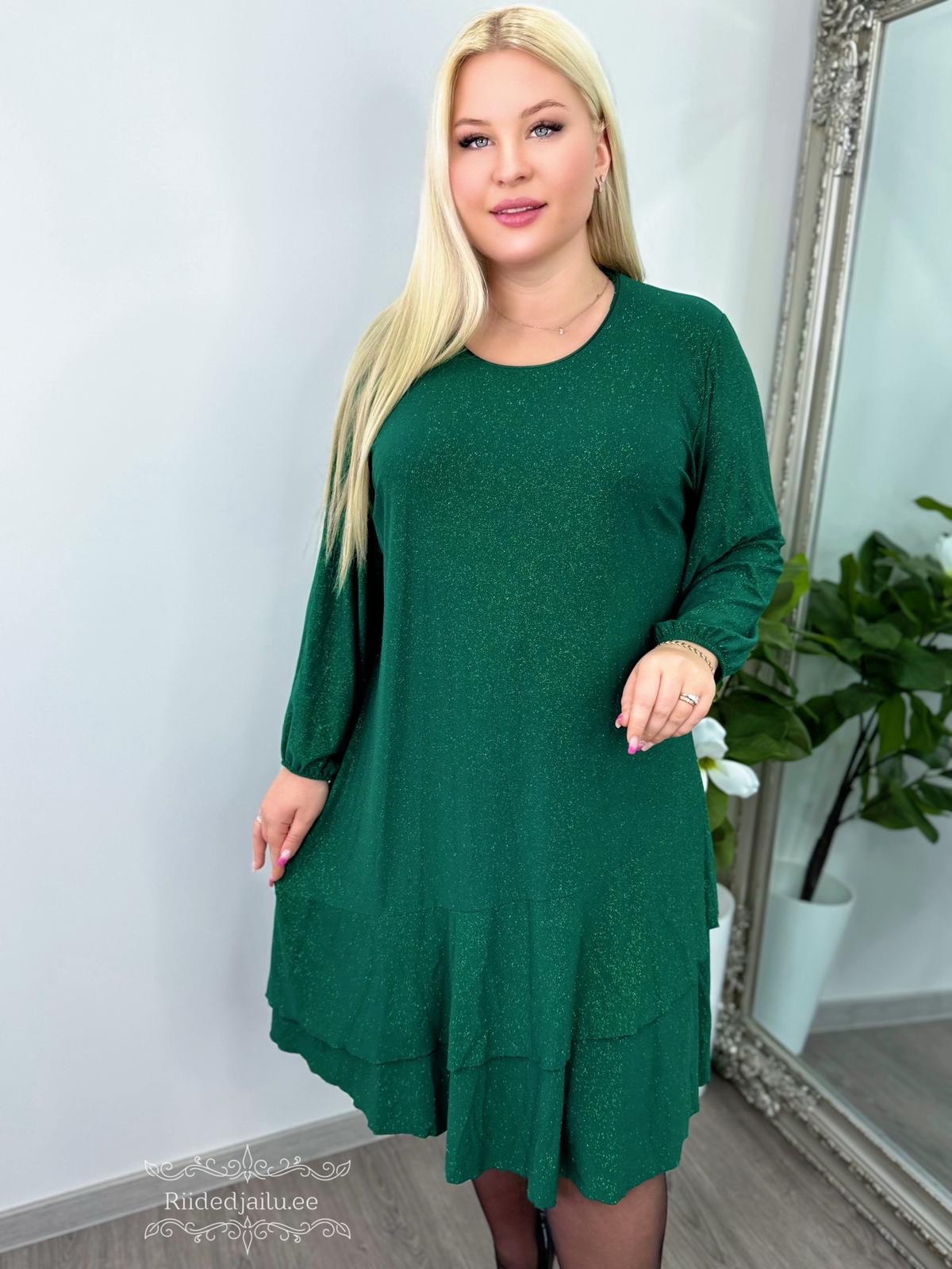 Naiste Kaunis ja Sädelev Roheline Kleit - Image 3