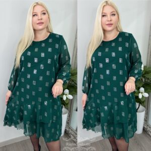 Naiste Kaunis ja Sädelev Roheline Kleit