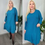 Naiste Kaunis ja Sädelev Turkiis Kleit