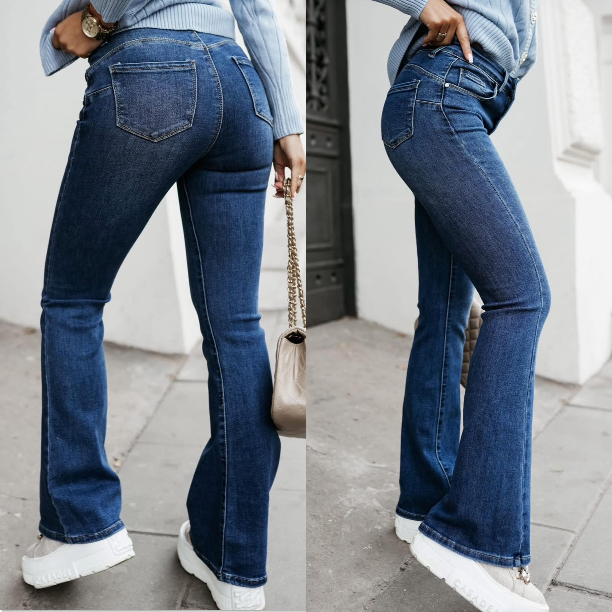 Naiste Laiad Stretch Sinised Teksad