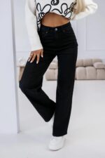 Naiste Sirged Stretch Mustad Teksad