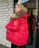 Naiste Punane Jope Naturaalse Karvaga