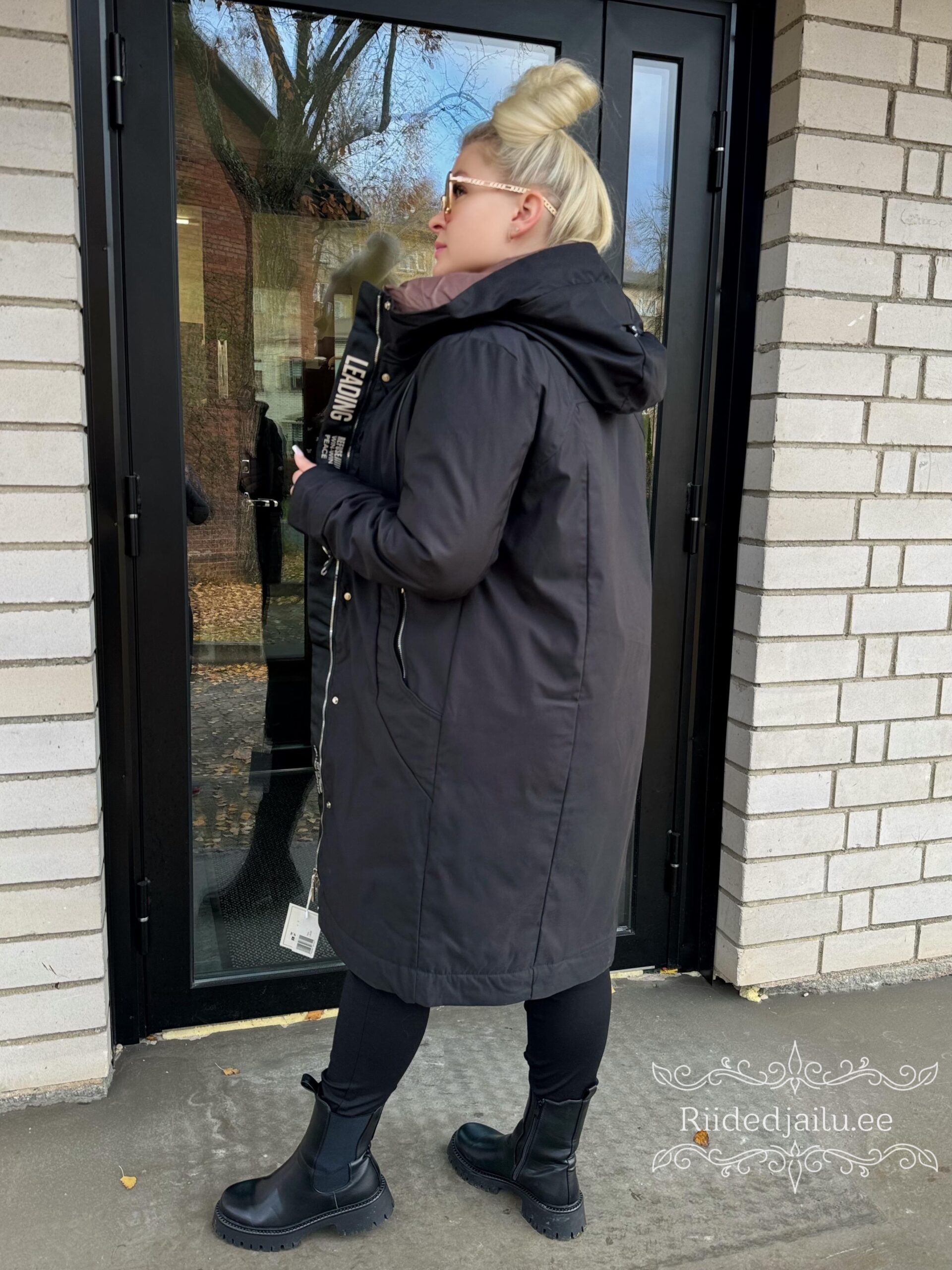 Naiste Pikk Must-Šokolaad Parka