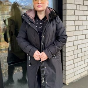 Naiste Pikk Must-Šokolaad Parka