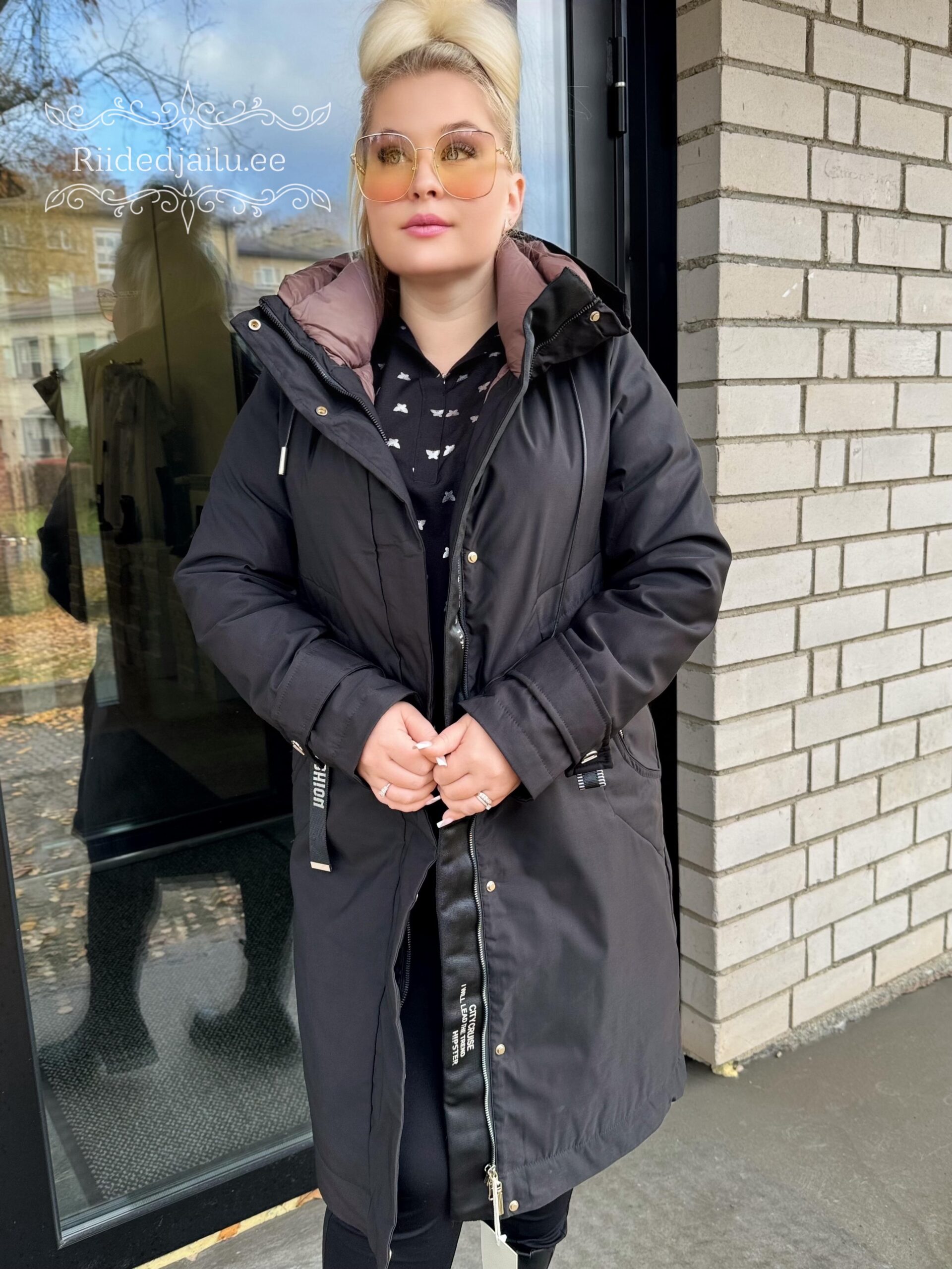 Naiste Pikk Must-Šokolaad Parka