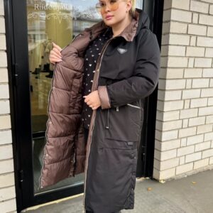 Naiste Pikk Šokolaad-Must Parka