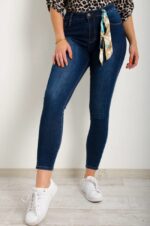 Naiste tumesinised teksad Mom Fit
