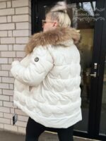 Naiste Valge Jope Naturaalse Karvaga