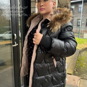 Naiste Must Jope Naturaalkarvaga