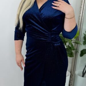 Naiste Kaunis ja Sädelev Tumesinine Kleit