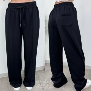 Puuvillase klassikalised mustad püksid