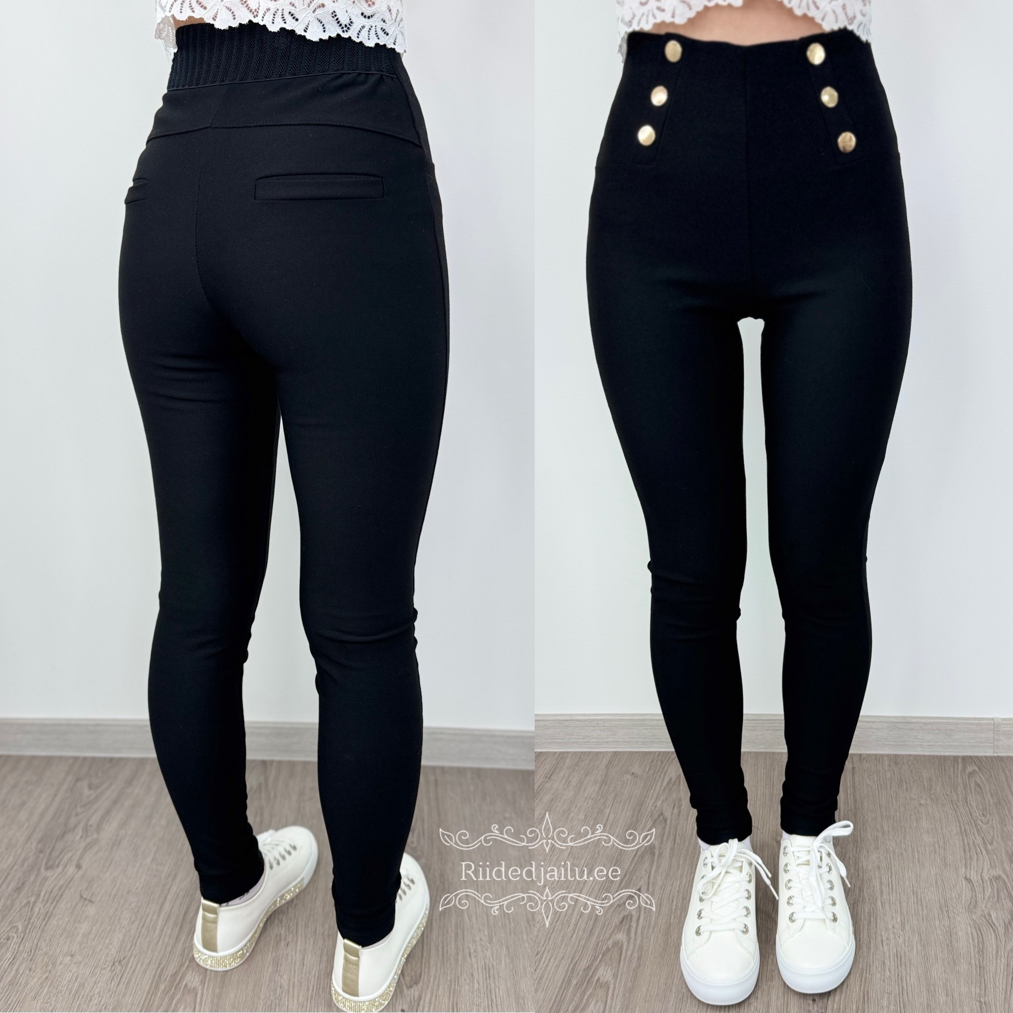 Naiste Mustad Puuvillased Püksid