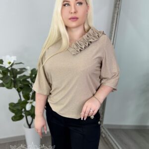 Naiste beež glitteriga kaunis pluus