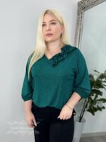 Naiste roheline glitteriga kaunis pluus 