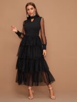 Must tüllseelikuga pidulik midi-klei