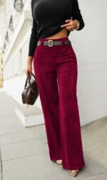 Naiste bordoo ilusad veluurpüksid