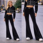 Veluurist mustad naiste püksid