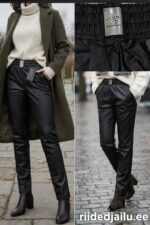 Naiste Mustad Nahast Püksid