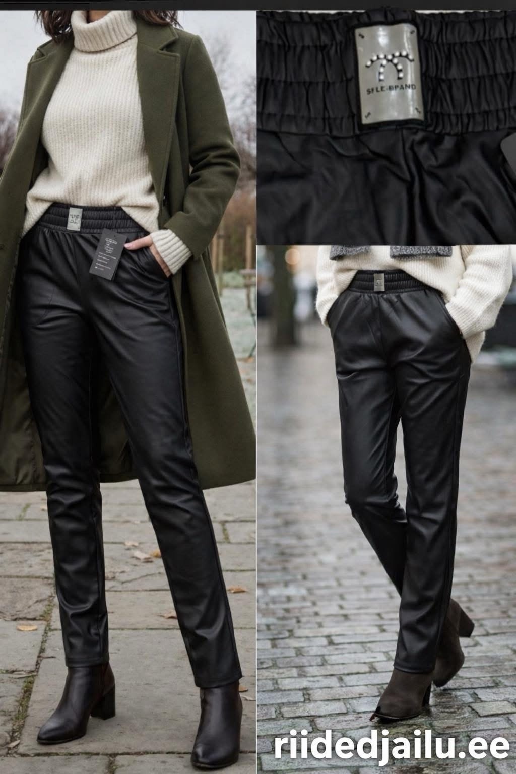 Naiste Mustad Nahast Püksid