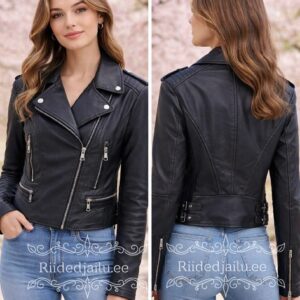 Naiste pehme must nahktagi