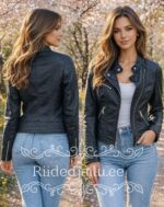 Naiste pehme must nahktagi