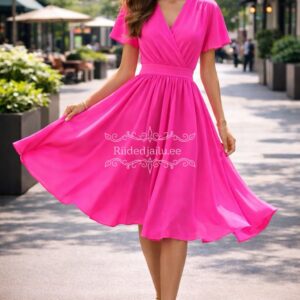 Naiste Coral-roosa Klassikaline Kleit