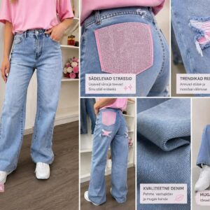 Helesinised Teksad Premium Denim-New Fashion