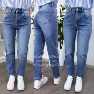 Naiste Mom Fit Sinised Teksad- Premium Denim-New Fashion