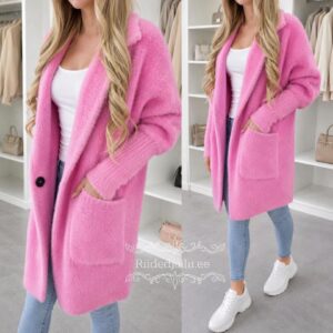 Väga soe ja pehme Barbie roosa alpaka jakk 1 trukiga