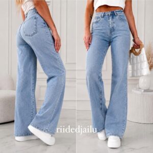 Kõrge vöökohaga wide-leg teksad Laulia
