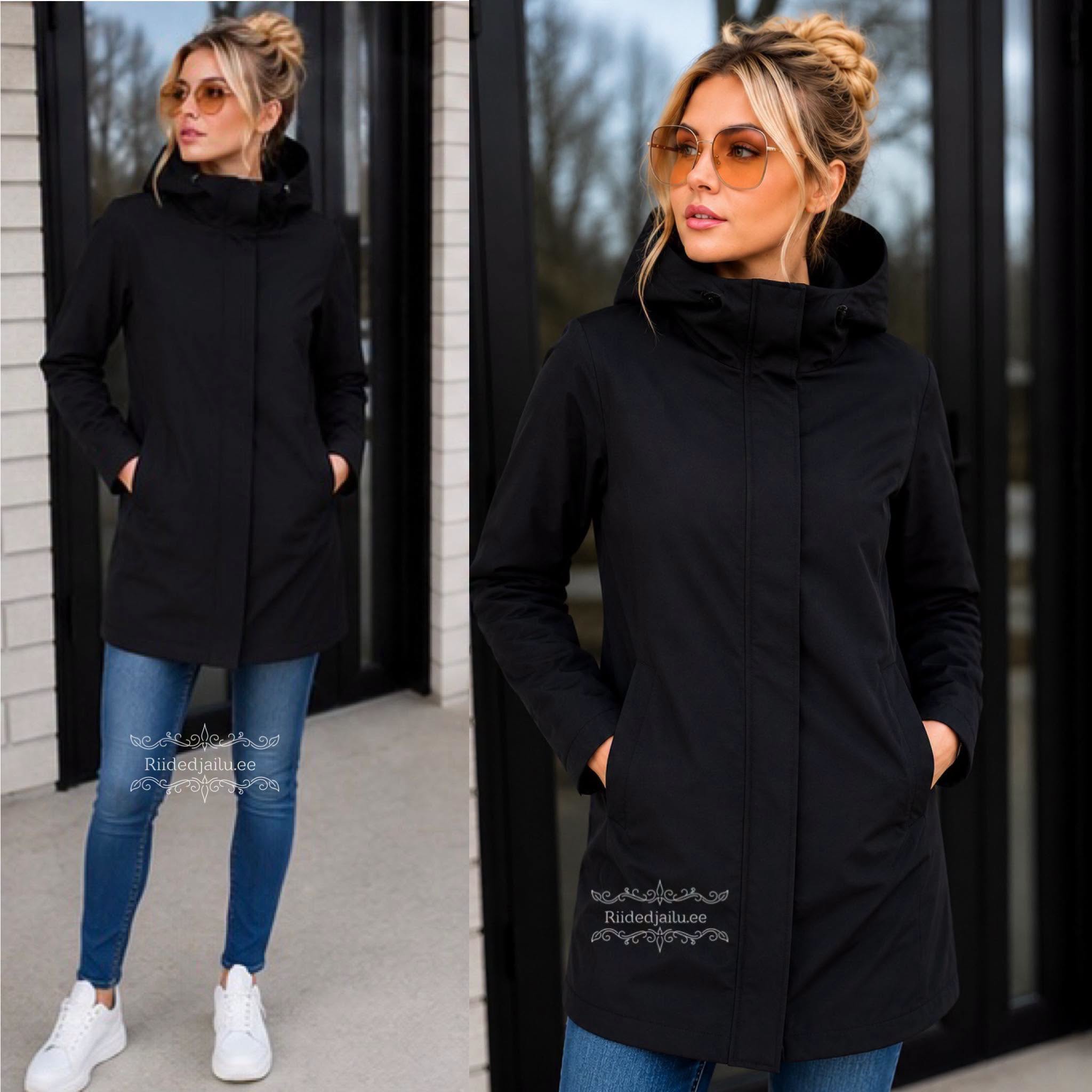 Veekindel must naiste softshell parka